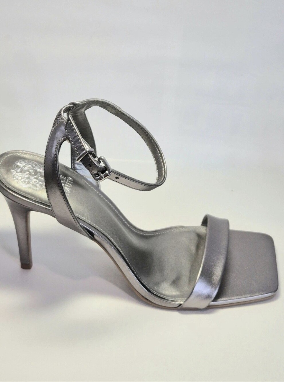 Silver High Heel Sandals 4" Size 10M Dress Shoes!